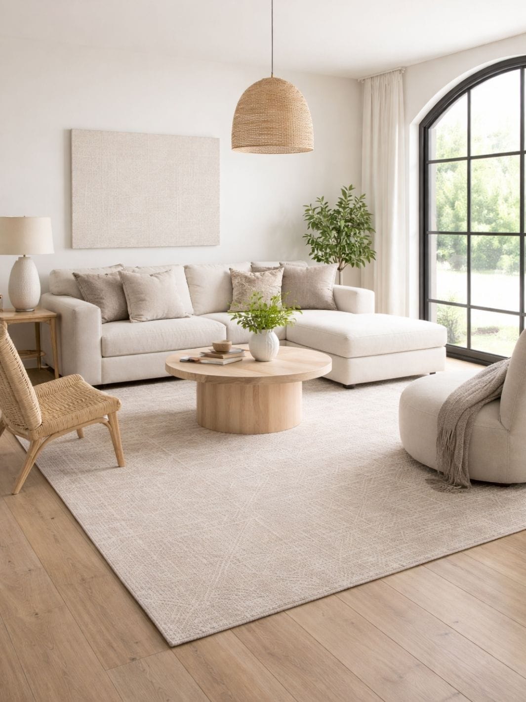 Tapis contemporain beige