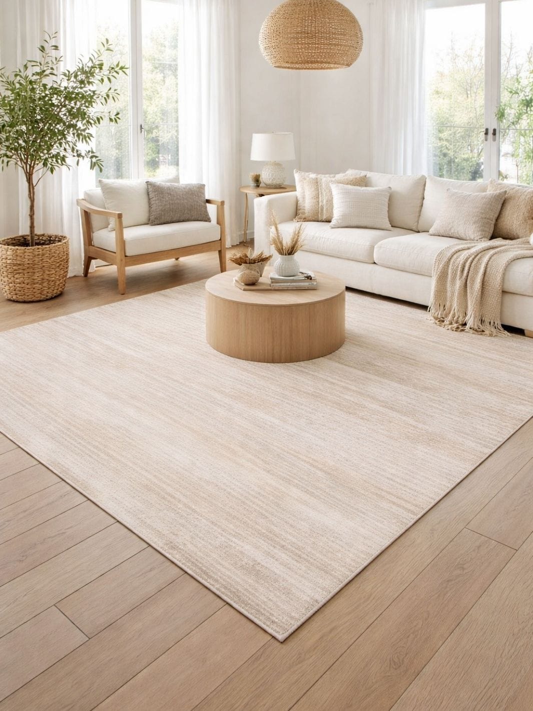 Tapis contemporain beige